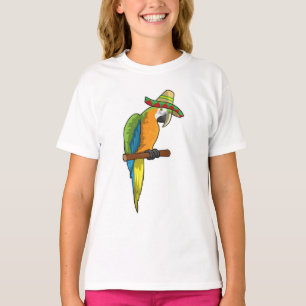 Papagei mit Strohhut T-Shirt