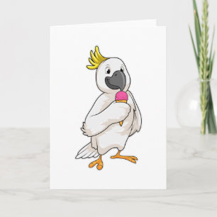 Papagei mit Waffeleis Karte