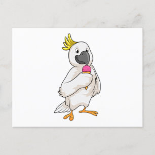 Papagei mit Waffeleis Postkarte