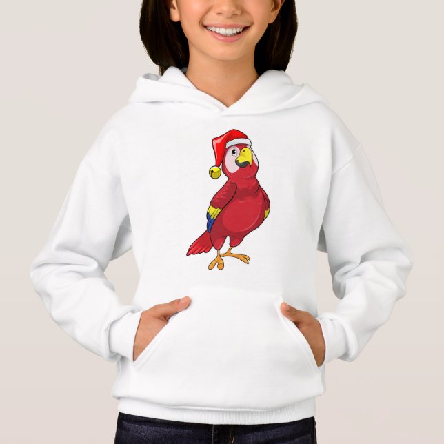 Papagei mit Weihnachtsmannmütze Hoodie (Vorderseite)