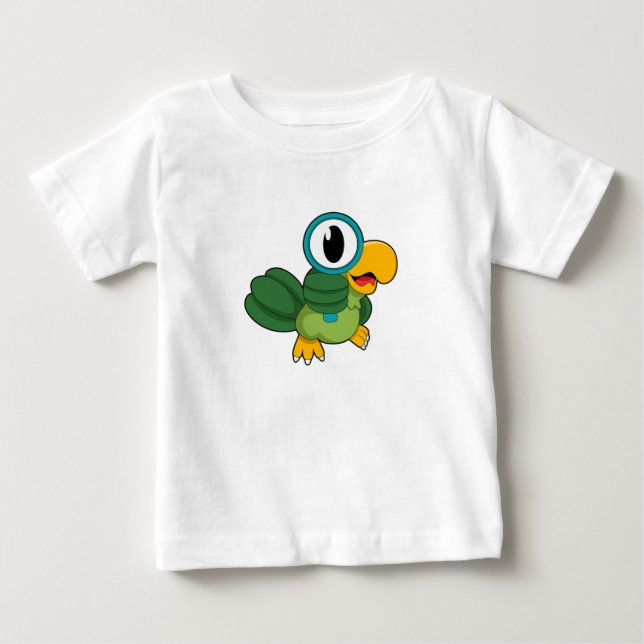 Papagei mit Zierglas Baby T-shirt (Vorderseite)