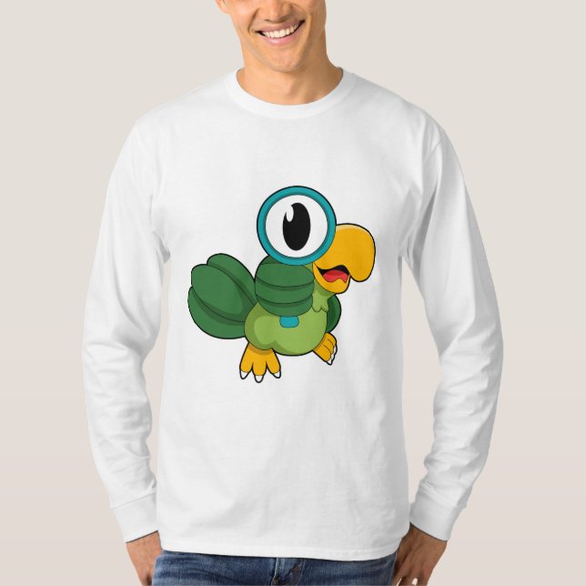 Papagei mit Zierglas T-Shirt (Vorderseite)