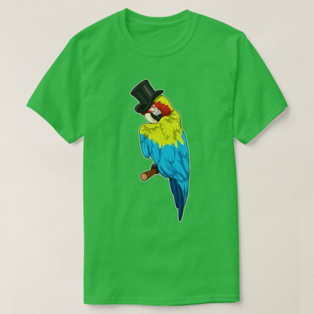 Papagei mit Zylinder T-Shirt (Design vorne)