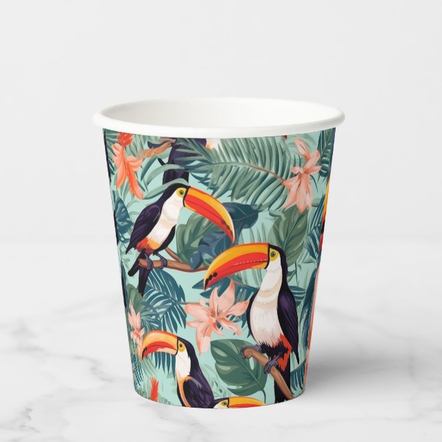 Papagei Napkins Pappbecher (Vorderseite)