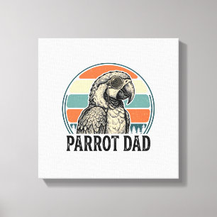 Papagei Papa Vintage Sonnenuntergang Gravur Shirt Leinwanddruck