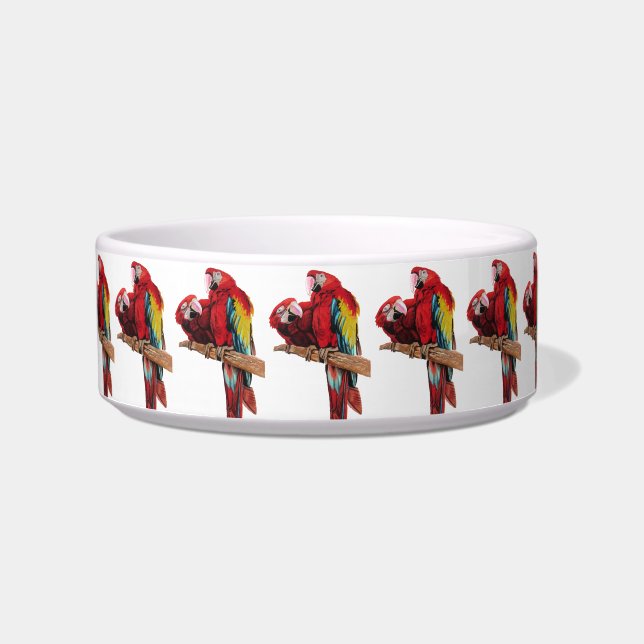 Papagei Papagei Rote Vögel Bird Drink Bowl Napf (Vorderseite)