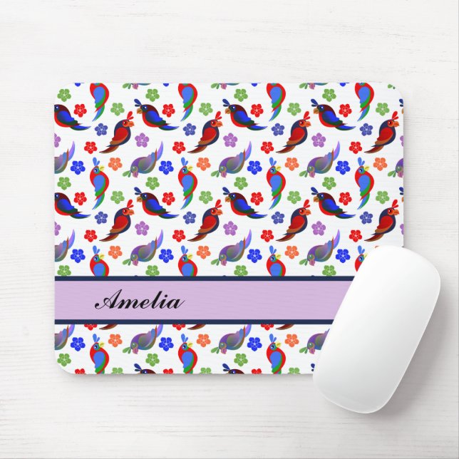 Papagei, Papageien, Vögel, hell, Blume, "exotische Mousepad (Mit Mouse)