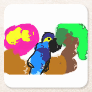 Papagei Rechteckiger Pappuntersetzer