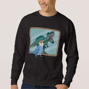 Papagei & Rex Reflexion I Pfirsichgesichtiger Blau Sweatshirt