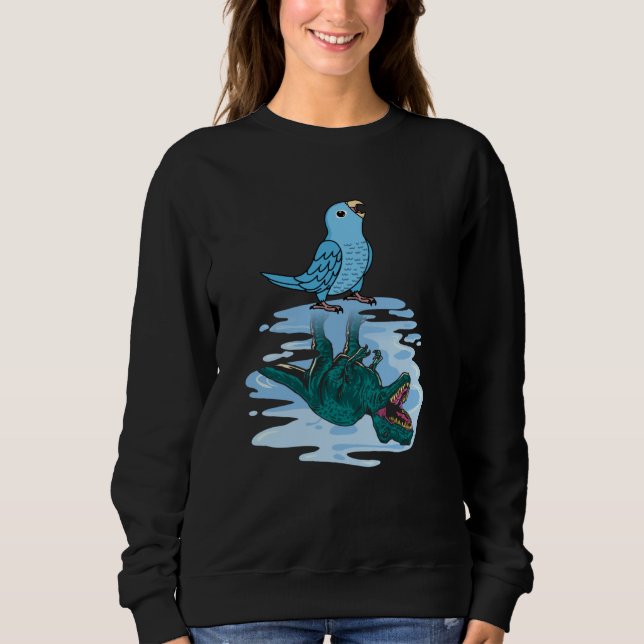 Papagei & Rex Spiegelung I Blaue Sperlingspapagei Sweatshirt (Vorderseite)
