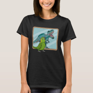 Papagei & Rex Spiegelung I Gelb nackenamazone T-Shirt
