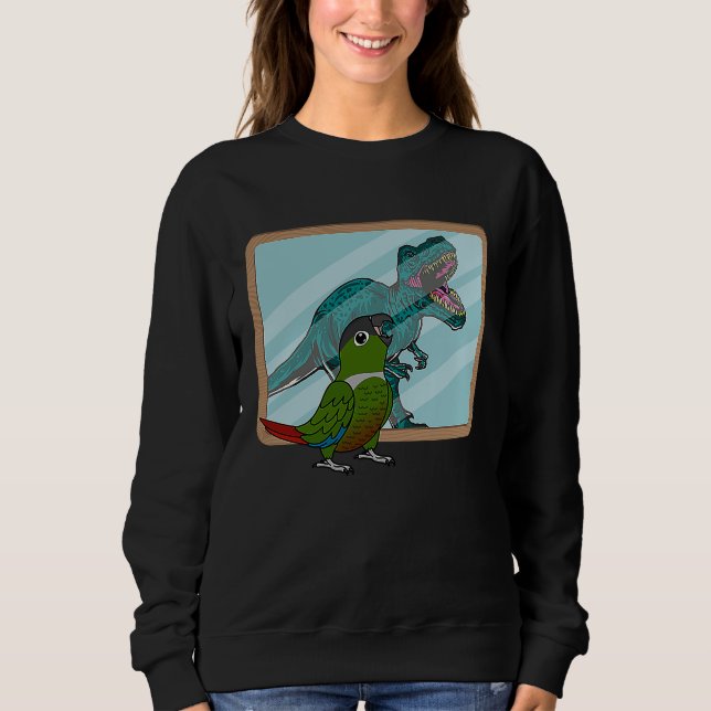 Papagei & Rex Spiegelung I Grünwangensittich Sweatshirt (Vorderseite)