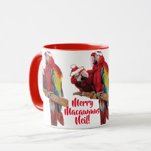 Papagei Rote Vögel Frohe Weihnachten Macaw Rote T Tasse