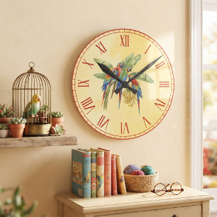Papagei Runde Wanduhr