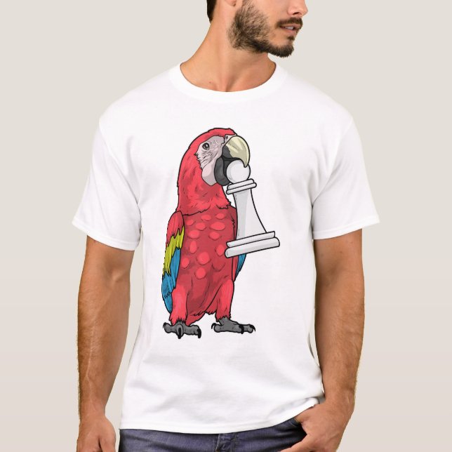 Papagei Schachfigur Bauer Schach T-Shirt (Vorderseite)