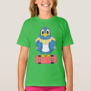 Papagei Skater Skateboard T-Shirt