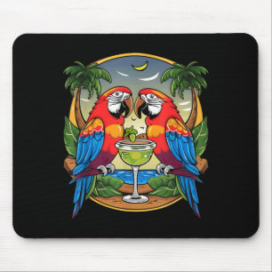 Papagei trinkt Margarita Sommer Frauen Vogel Liebh Mousepad