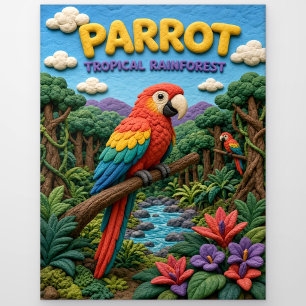 Papagei, tropischer Regenwald-Ton-Kunst Postkarte