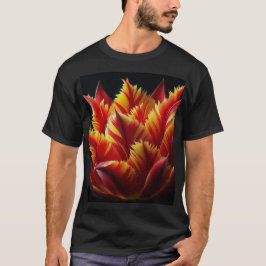 Papagei Tulip Blumenrot und Gelb T-Shirt