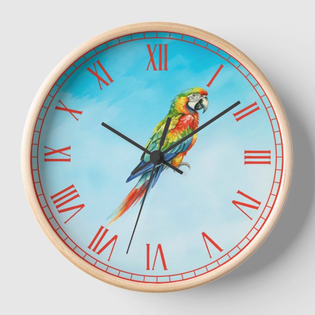 Papagei Uhr (Vorderseite)