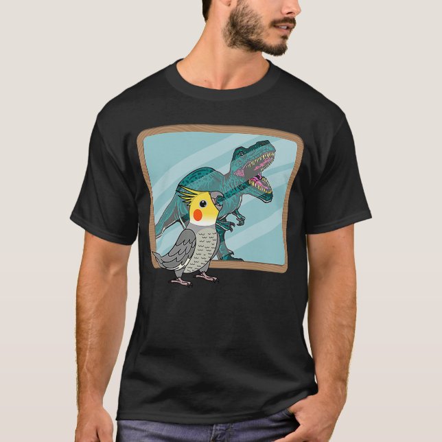 Papagei und Rex Reflection I Cockatiel T-Shirt (Vorderseite)