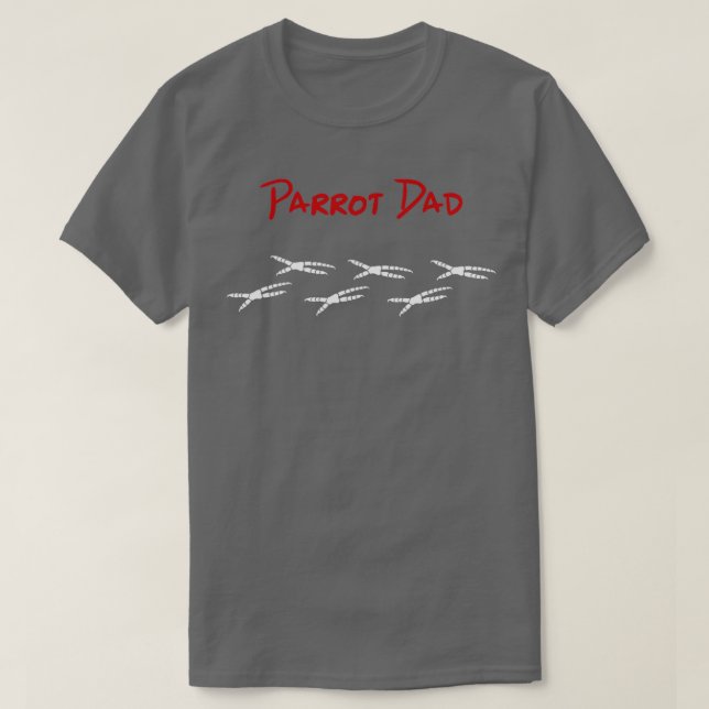 Papagei-Vater mit Fußspuren T-Shirt (Design vorne)