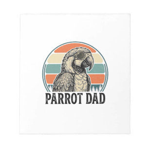 Papagei Vater Vintage Sonnenuntergang Gravur Shirt Notizblock