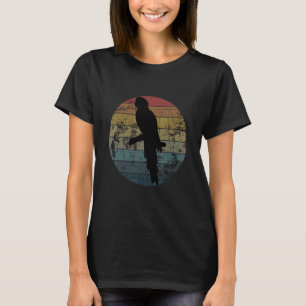 Papagei Vogel Vintage abgenutzt Retro Stil Silhoue T-Shirt