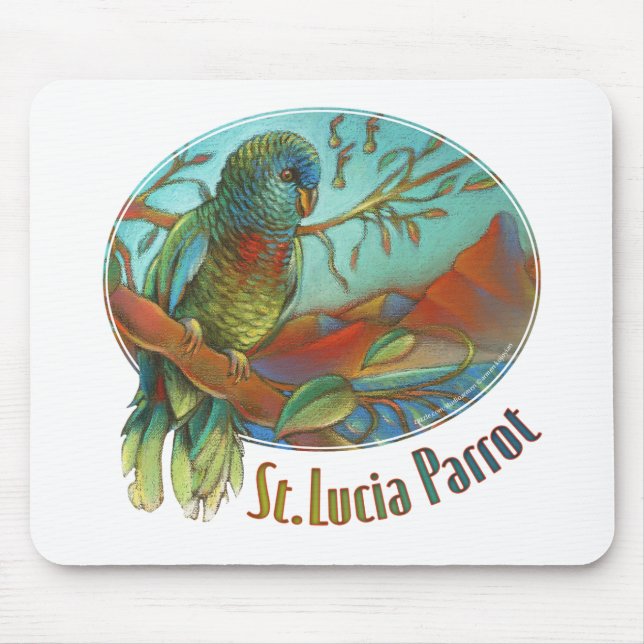 Papagei von St Lucia Mousepad (Vorne)