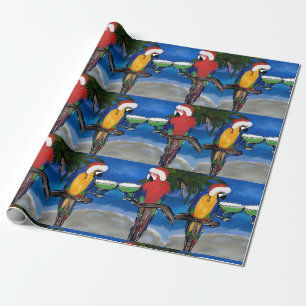 PAPAGEI WEIHNACHTSMANN GESCHENKPAPIER