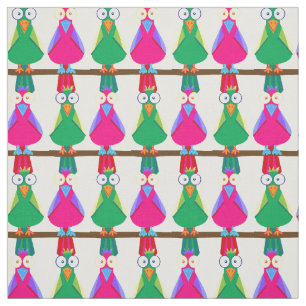 Papageien aus grünem und rosa Cartoon Stoff