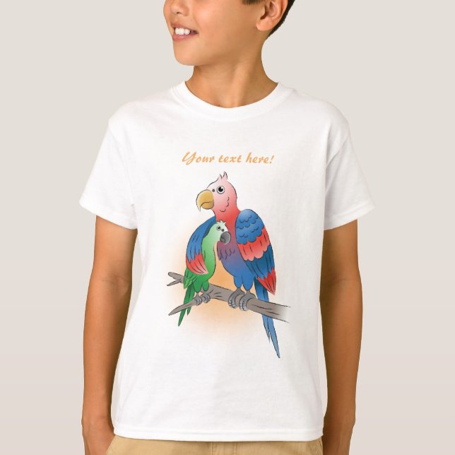Papageien Frohen Muttertag T-Shirt (Vorderseite)
