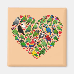 Papageien-Herz Magnet