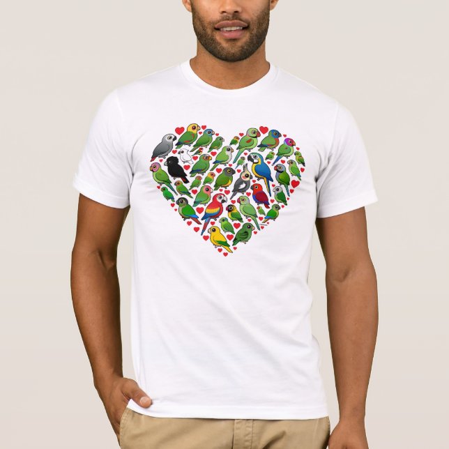 Papageien-Herz T-Shirt (Vorderseite)