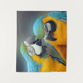 Papageien in der Liebe Wandteppich