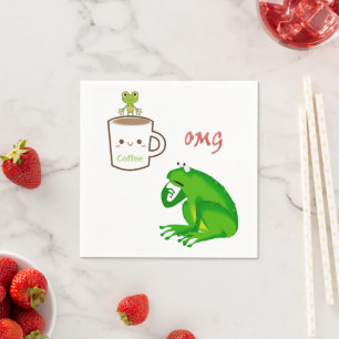 Papageien, Kaffee-OMG-Frosch Serviette