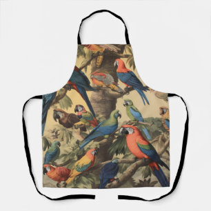 Papageien-Kanopy Vintage-Botanik-Luxus Schürze