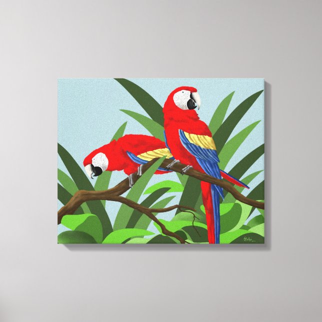 Papageien-Kunst-Drucke Leinwanddruck (Vorderseite)