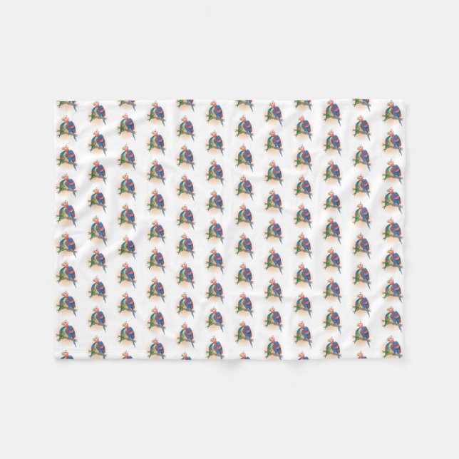 Papageien malen Frohen Muttertag Fleecedecke (Vorderseite (Horizontal))