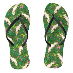 Papageien-Muster mit Palmblättern Flip Flops