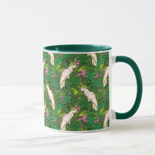 Papageien-Muster mit Palmblättern Tasse