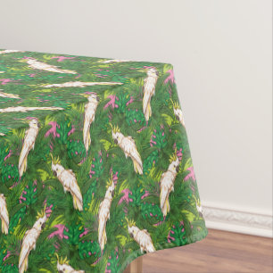 Papageien-Muster mit Palmblättern Tischdecke