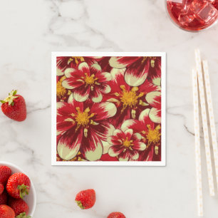 Papageien Napkins, Rot-Gelb-Blüte Serviette