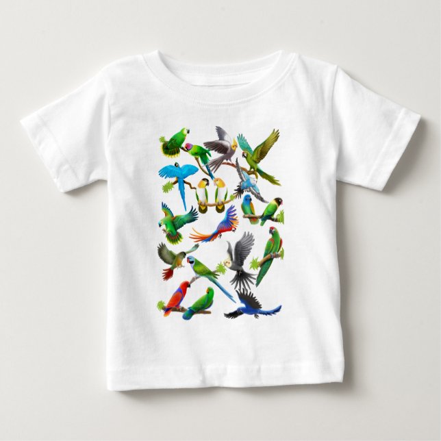 Papageien reichlich baby t-shirt (Vorderseite)