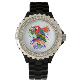 Papageien sind farbenfroh armbanduhr