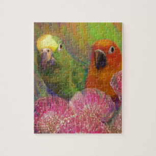 Papageien Sun Conures Puzzle