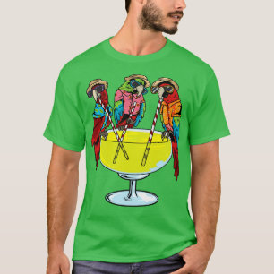 Papageien trinken margarita hawaiianische Urlaubsv T-Shirt
