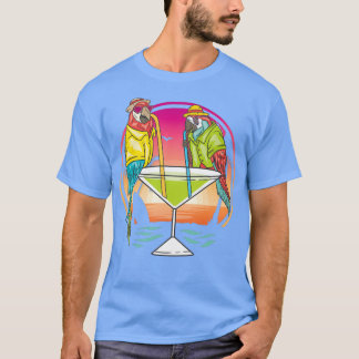 Papageien trinken margarita Hawaiianische Vögel Ge T-Shirt