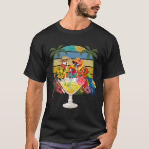 Papageien trinken Margarita im Sommer Urlaub Vogel T-Shirt