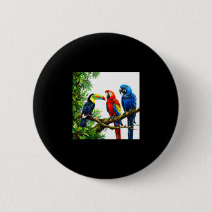 Papageien tropische Vögel Hawaii Strandparty Somme Button